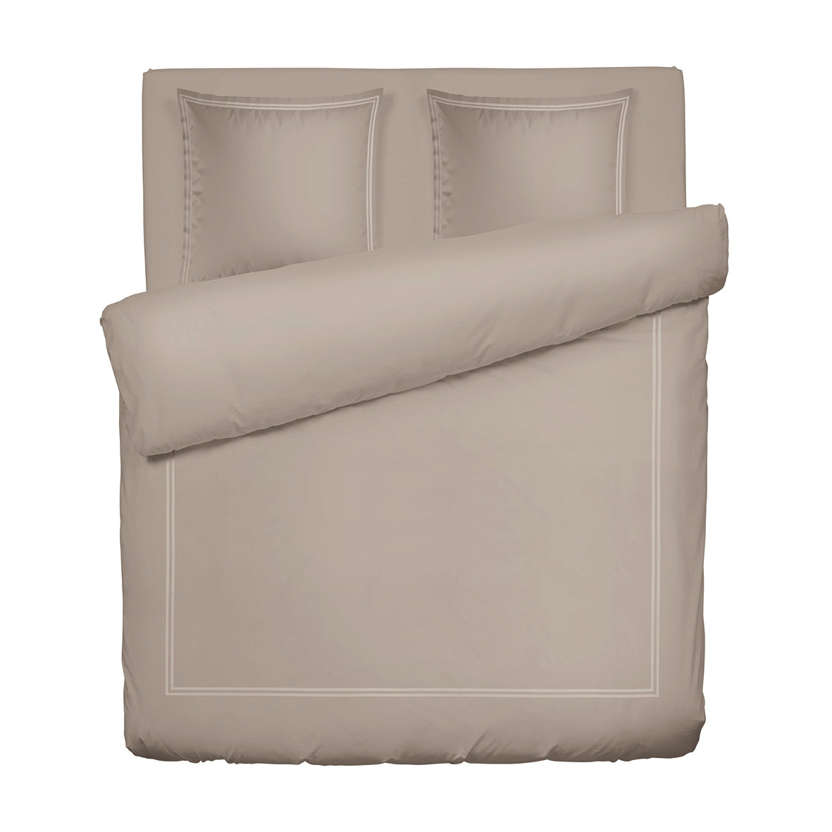 Duvet cover + pillowcase(s) cotton satin - La Rochelle Taupe / Taupe