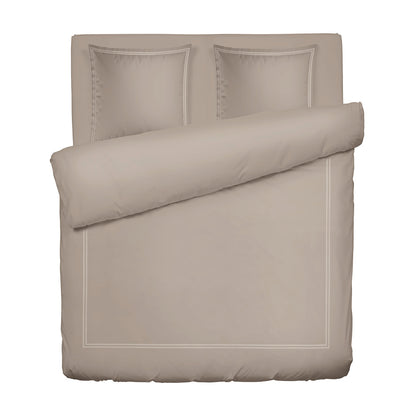 Duvet cover + pillowcase(s) cotton satin - La Rochelle Taupe / Taupe