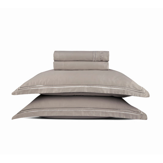 Sheet set cotton satin - La Rochelle Taupe / Taupe
