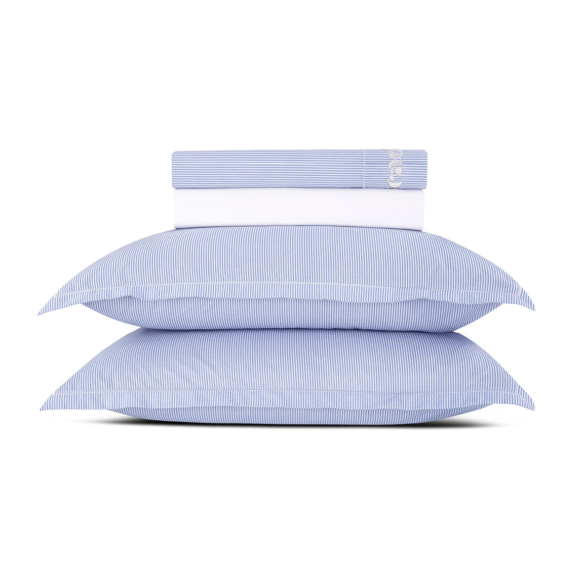 Ensemble de draps satin de coton - Saclay Bleu clair