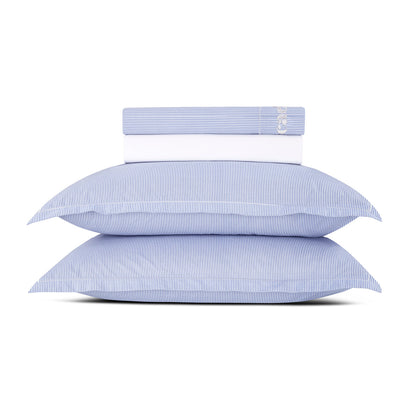 Ensemble de draps satin de coton - Saclay Bleu clair