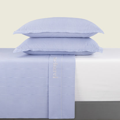 Ensemble de draps satin de coton - Saclay Bleu clair