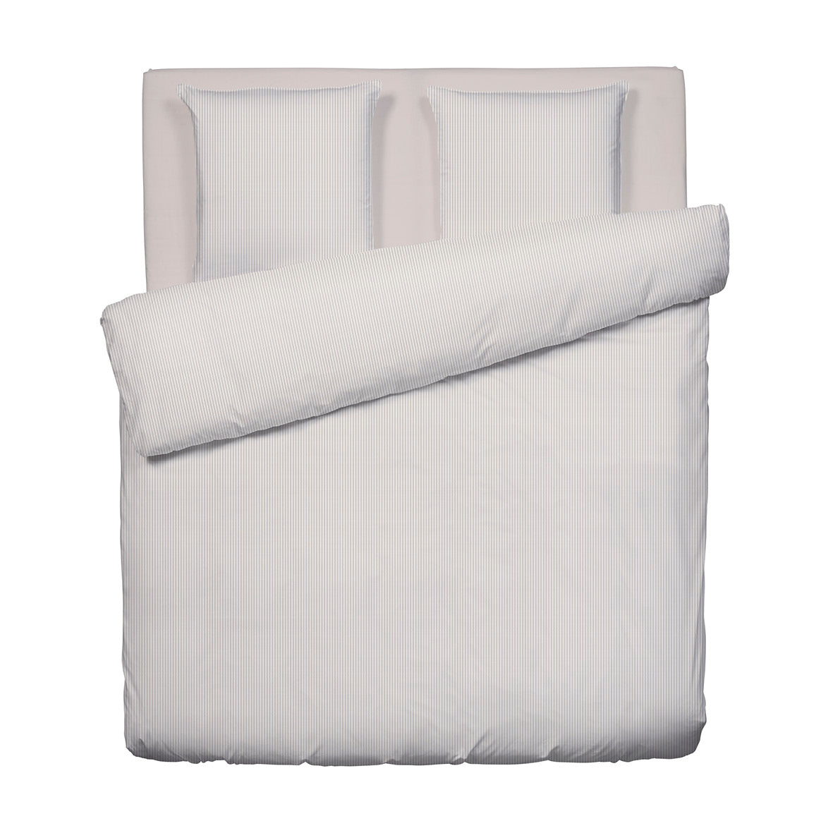 Housse de couette + taie(s) d'oreiller satin de coton - Saclay Taupe