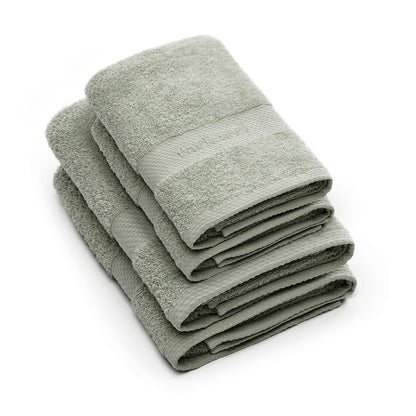 Set of 2 hand towels + 2 bath towels Almond green