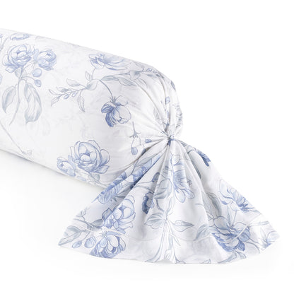 Pillowcase(s) cotton satin - Fleurs azurées White