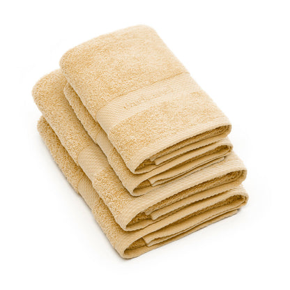 Set of 2 hand towels + 2 bath towels Soft yellow