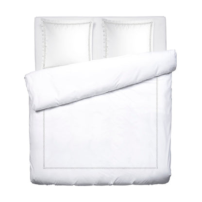 Duvet cover + pillowcase(s) cotton satin - Perle enchantée Grey / White