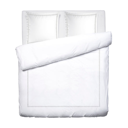 Duvet cover + pillowcase(s) cotton satin - Perle enchantée Grey / White