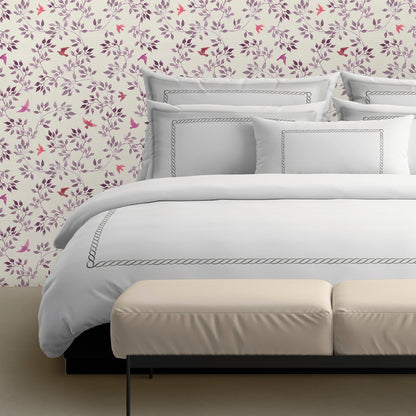 Taie(s) d'oreiller satin de coton - Perle enchantée Gris / Blanc