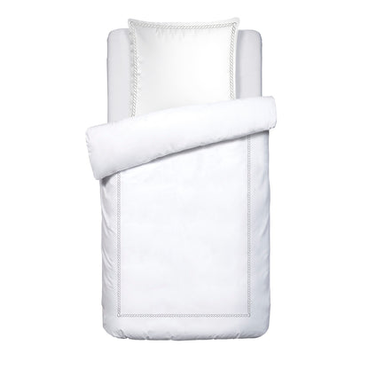 Duvet cover + pillowcase(s) cotton satin - Fleur royale White