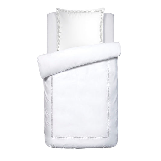 Duvet cover + pillowcase(s) cotton satin - Fleur royale White