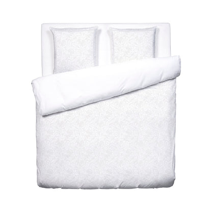 Duvet cover + pillowcase(s) cotton satin - Fleur royale White 260 x 240 cm + 2 x (63 x 63 cm)
