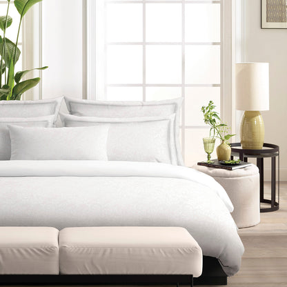 Pillowcase(s) cotton satin - Fleur royale White