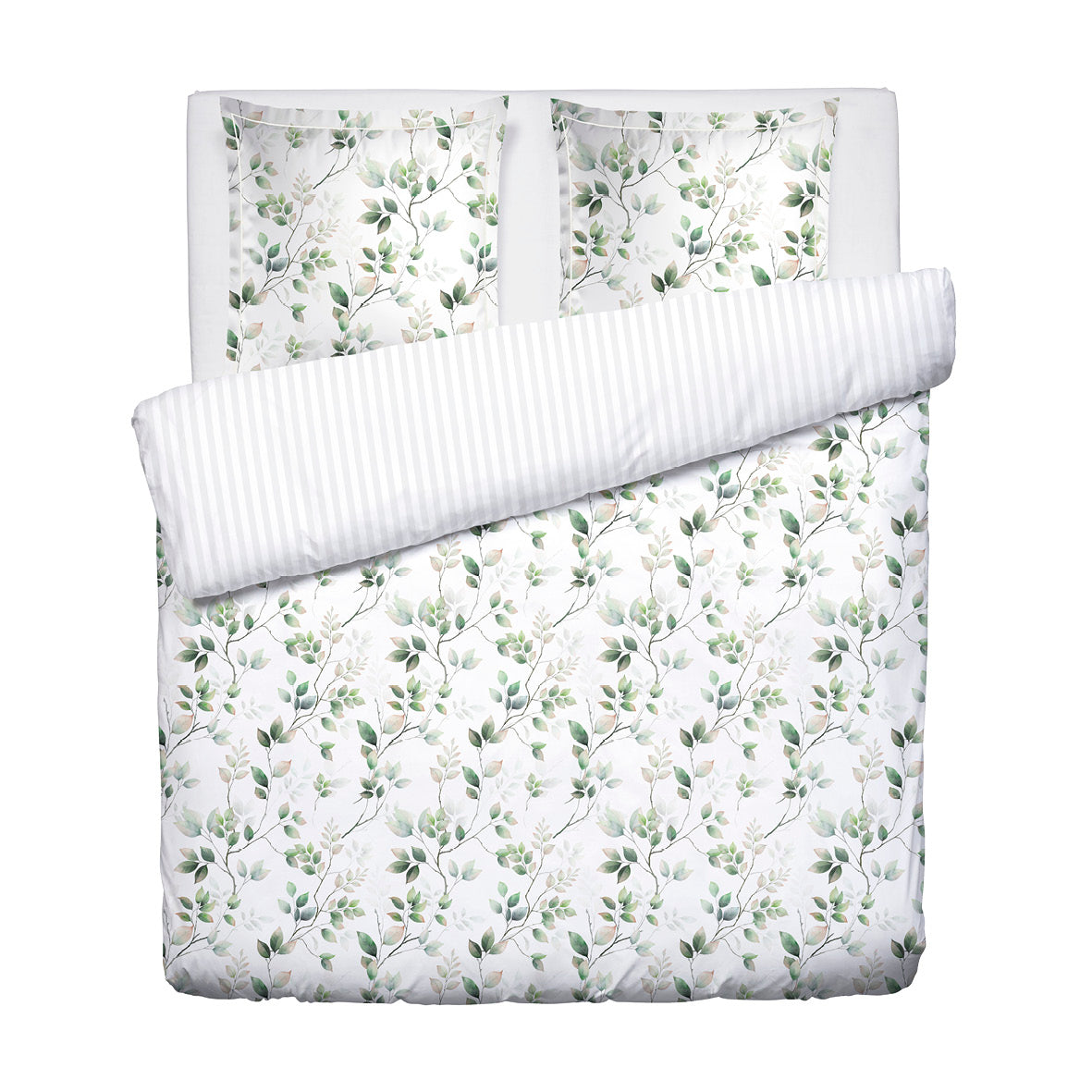 Duvet cover + pillowcase cotton satin - Petit bosquet White
