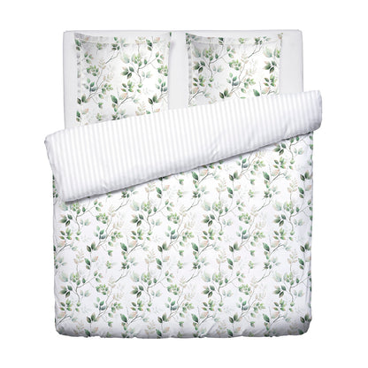 Duvet cover + pillowcase cotton satin - Petit bosquet White