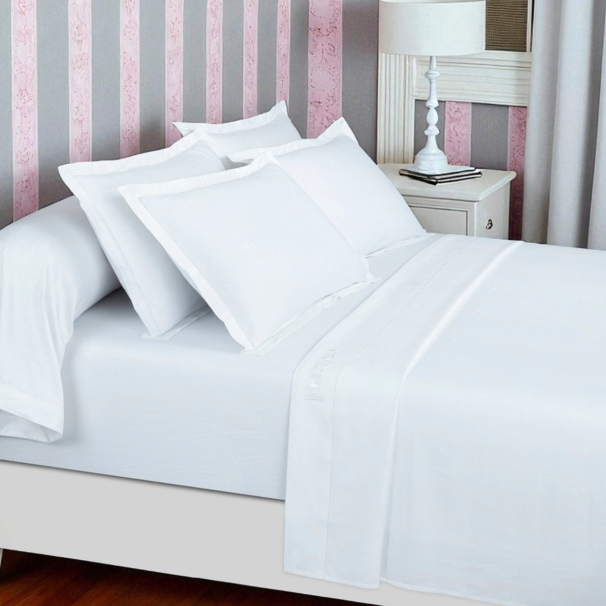 Sheet set cotton satin - Uni 1 baratta Blue 01