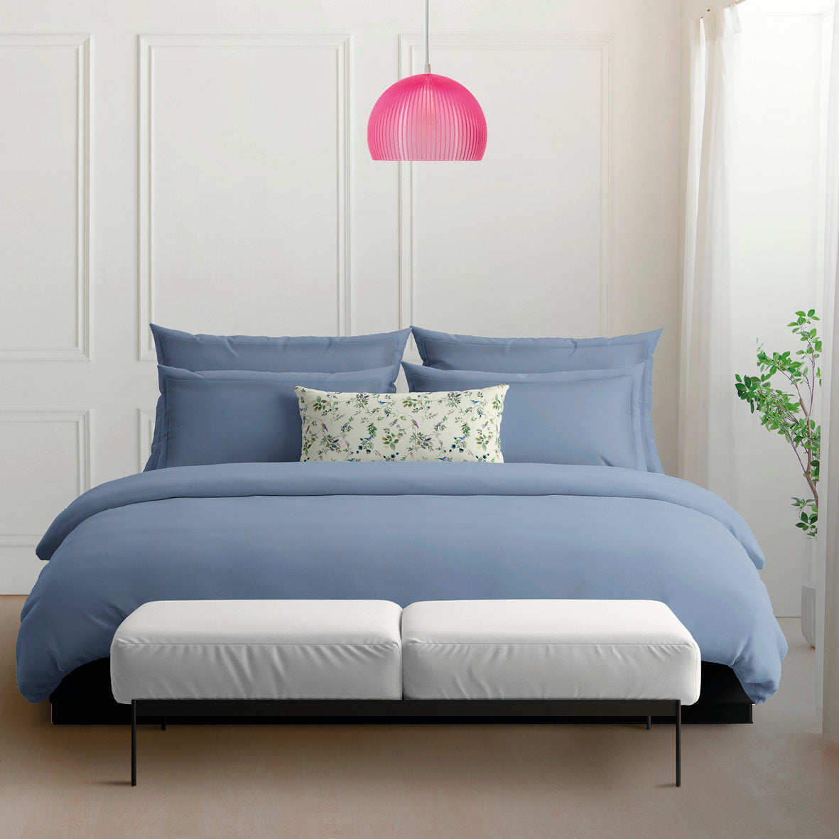 Pillowcase(s) cotton satin - Uni 1 baratta Blue 03