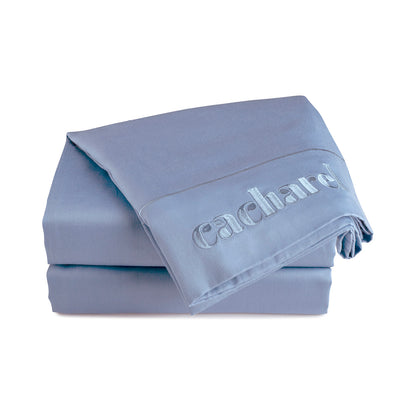 Drap plat satin de coton - Uni 1 baratta Bleu 03