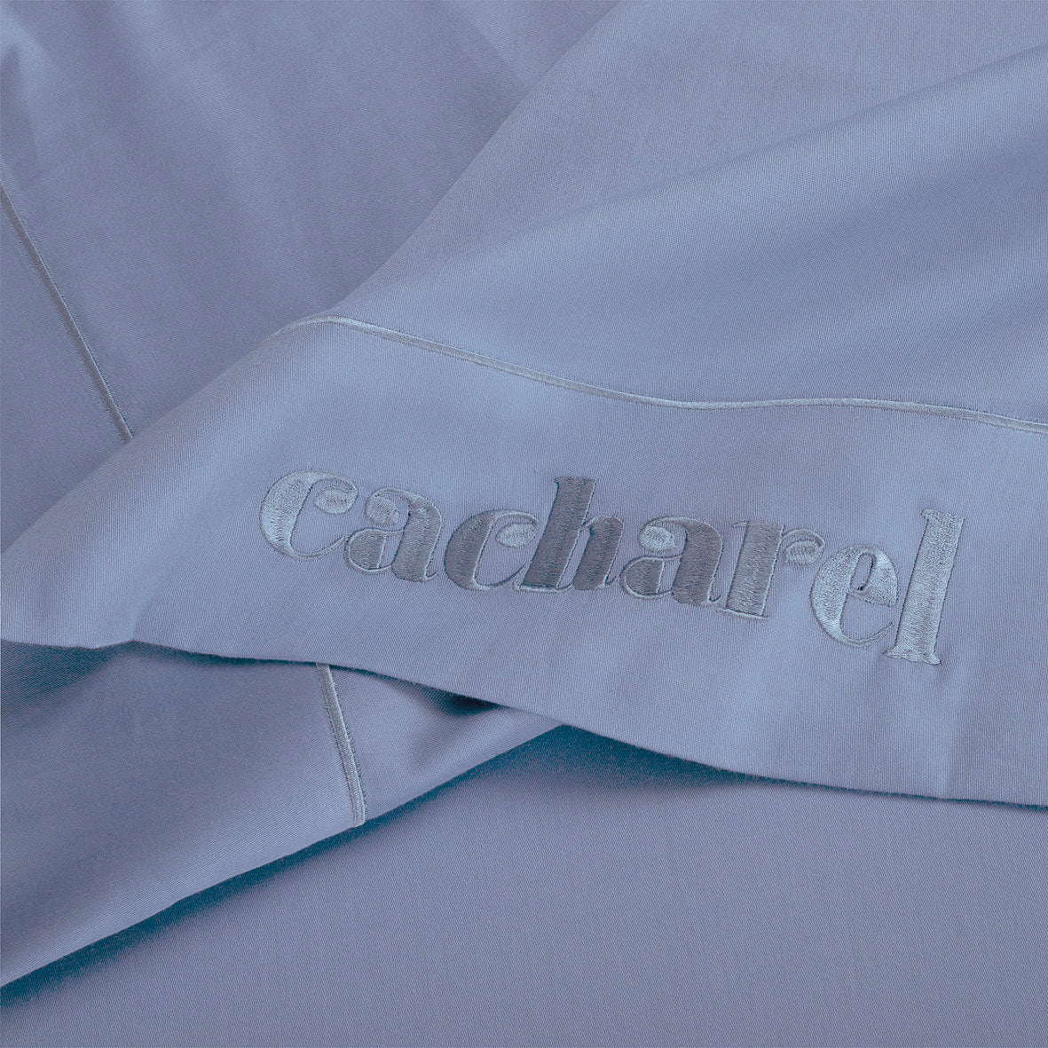 Drap plat satin de coton - Uni 1 baratta Bleu 03