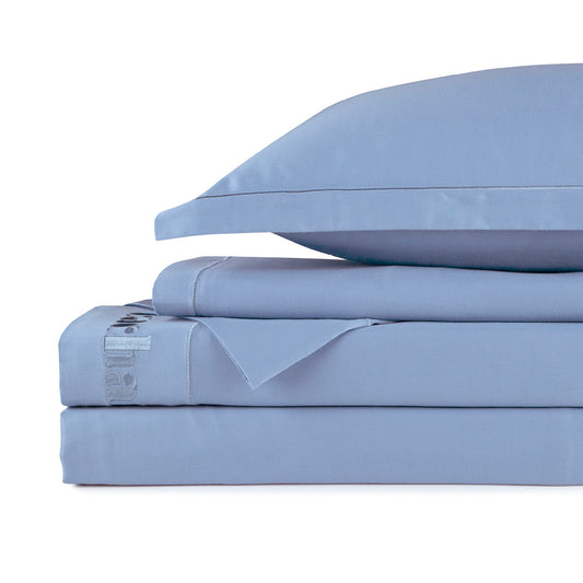 Sheet set cotton satin - Uni 1 baratta Blue 03