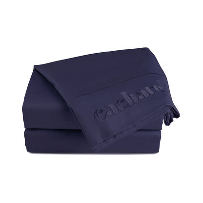 Drap plat satin de coton - Uni 1 baratta Bleu 04