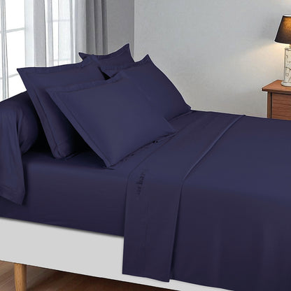 Ensemble de draps satin de coton - Uni 1 baratta Bleu 04