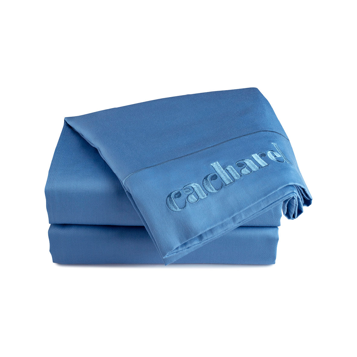 Drap plat satin de coton - Uni 1 baratta Bleu 05