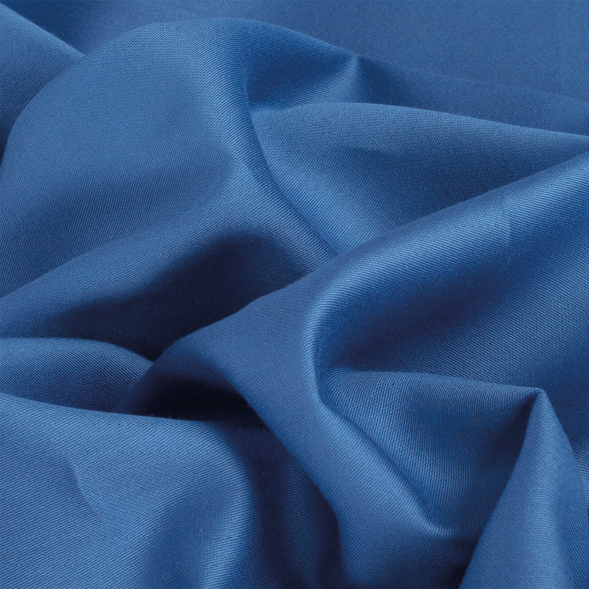 Drap plat satin de coton - Uni 1 baratta Bleu 05