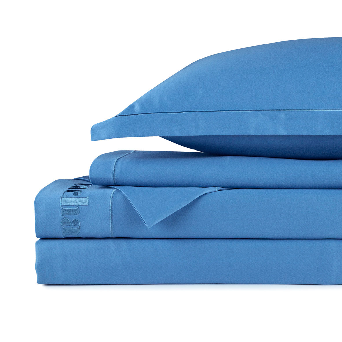 Ensemble de draps satin de coton - Uni 1 baratta Bleu 05