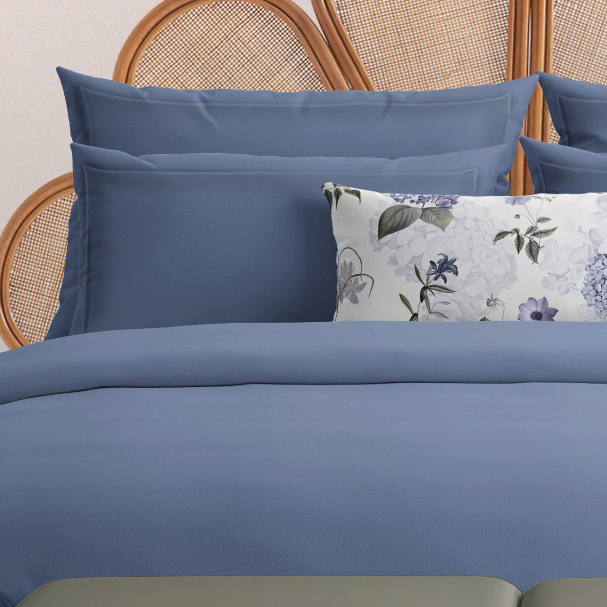 Pillowcase(s) cotton satin - Uni 1 baratta Blue 06