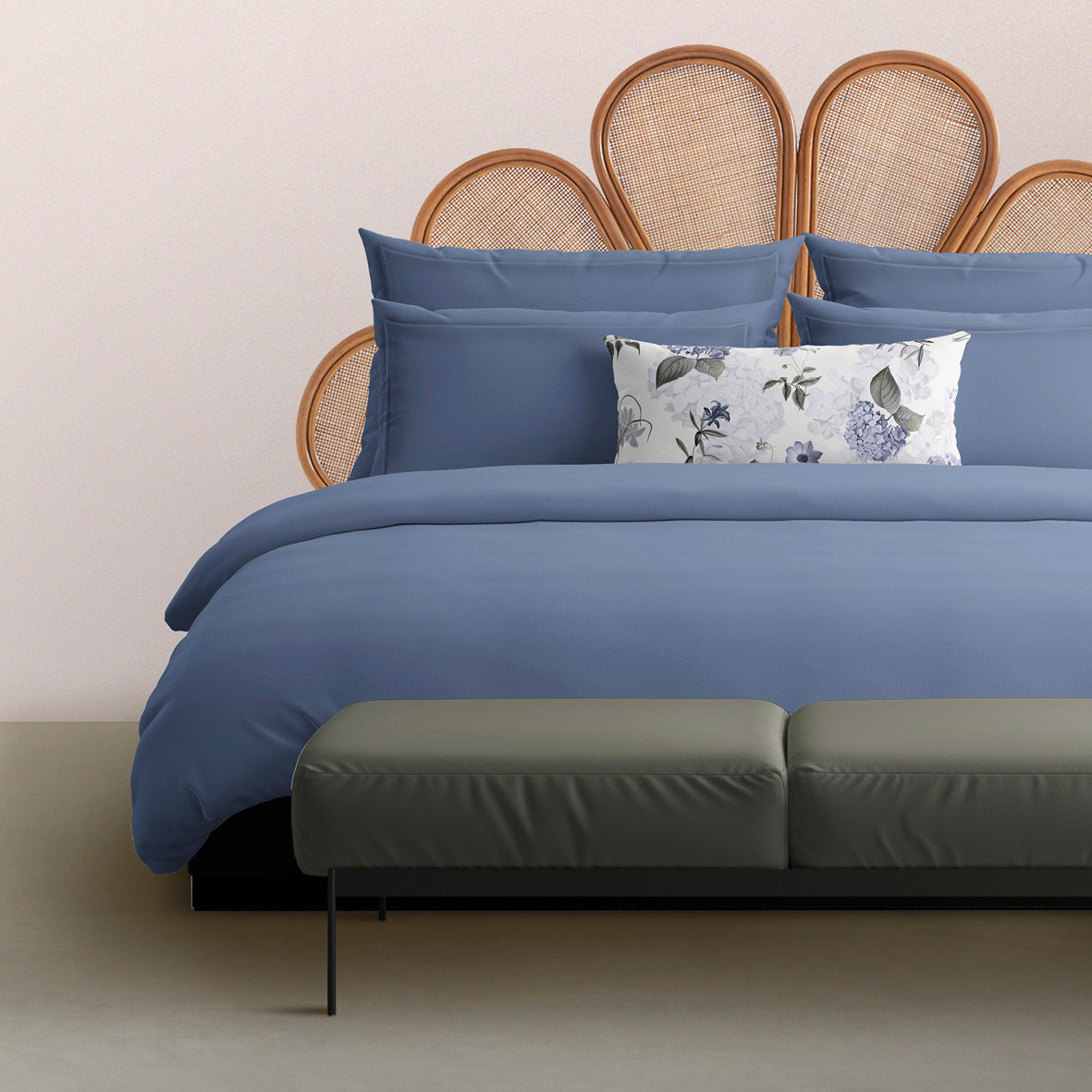 Pillowcase(s) cotton satin - Uni 1 baratta Blue 06