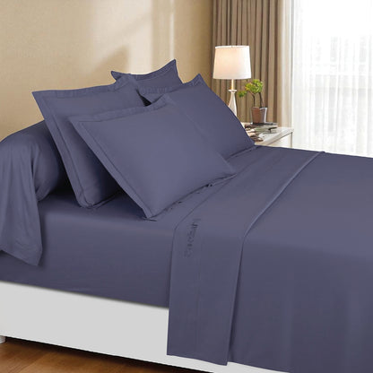 Ensemble de draps satin de coton - Uni 1 baratta Bleu 06