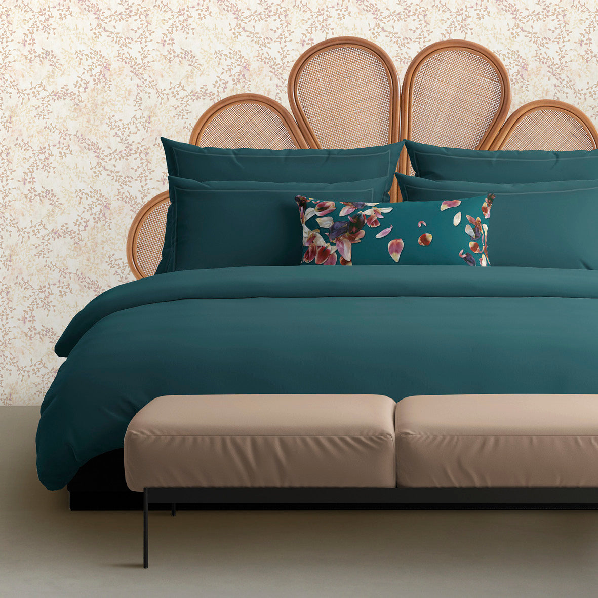 Taie(s) d'oreiller satin de coton - Uni 1 baratta Bleu 08