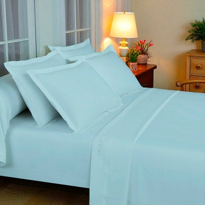 Sheet set cotton satin - Uni 1 baratta Blue 09