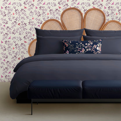 Taie d'oreiller satin de coton - Uni 1 baratta Bleu 11