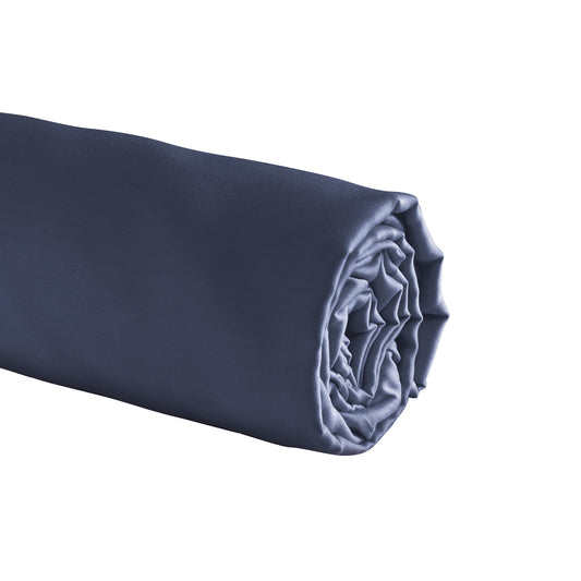 Fitted sheet cotton satin - Uni Blue 11