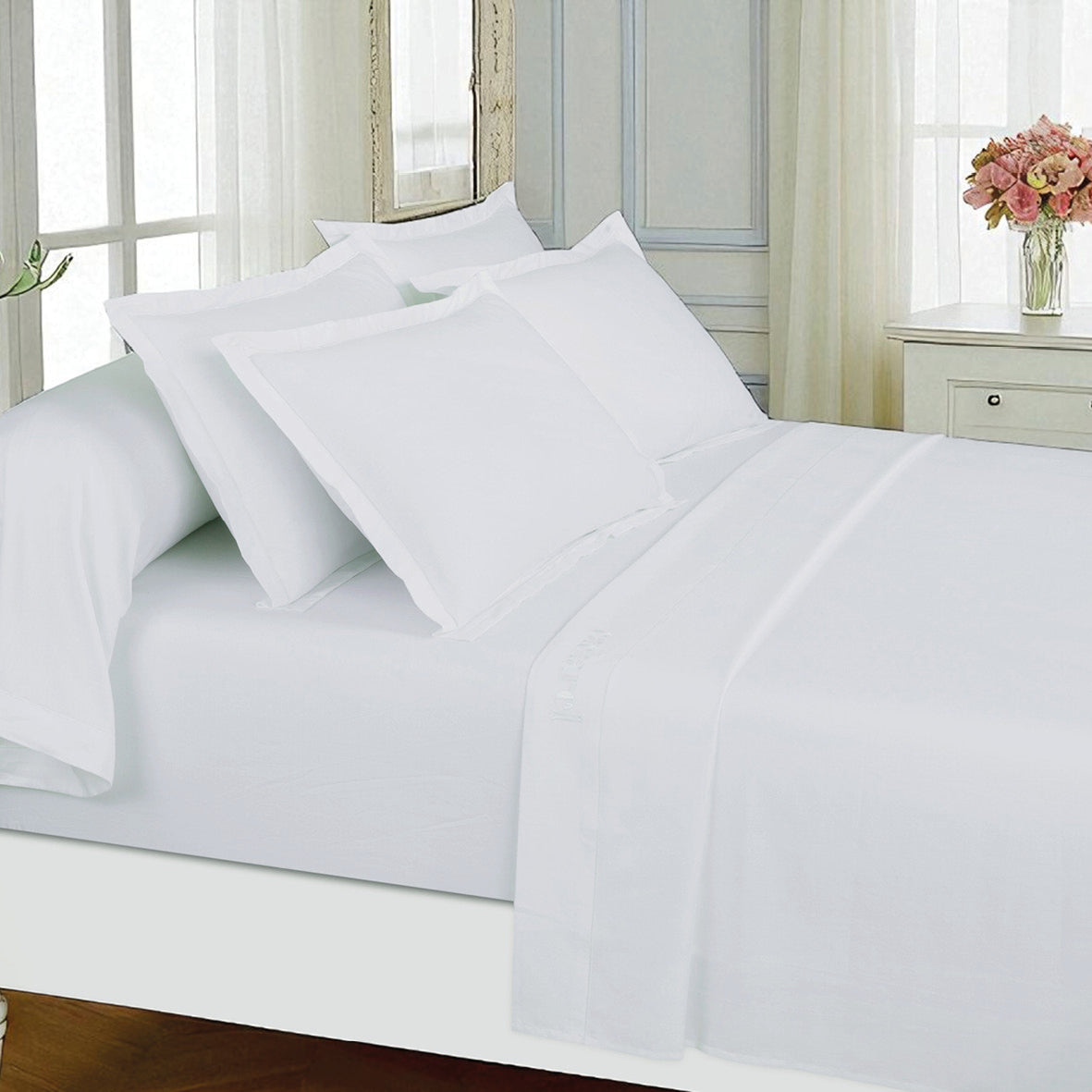 Sheet set cotton satin - Uni 1 baratta Green 01