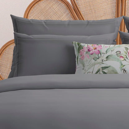 Taie d'oreiller satin de coton - Uni 1 baratta Gris 02