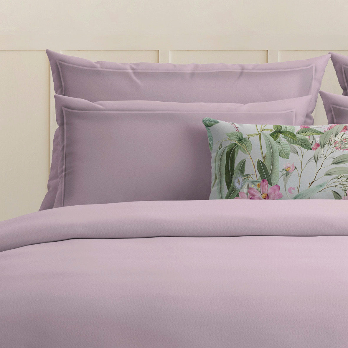 Taie d'oreiller satin de coton - Uni 1 baratta Rose 02