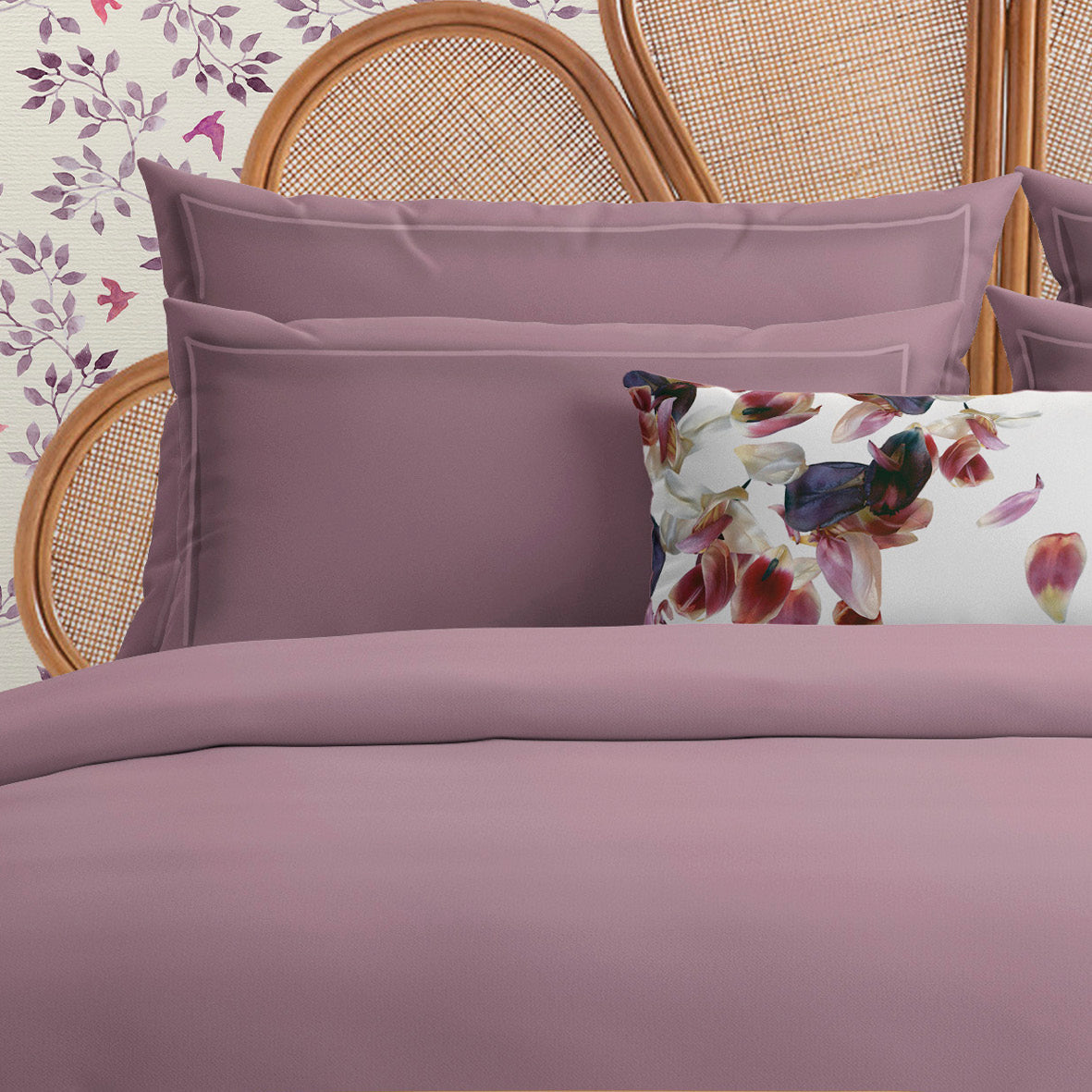 Taie d'oreiller satin de coton - Uni 1 baratta Rose 03