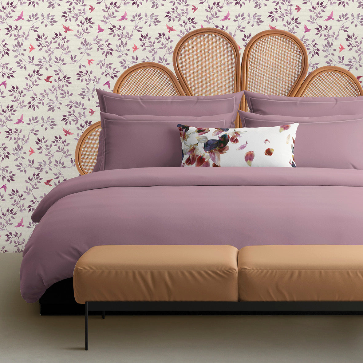 Taie d'oreiller satin de coton - Uni 1 baratta Rose 03