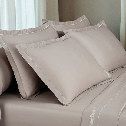 Taie d'oreiller satin de coton - Uni 1 baratta Taupe 01