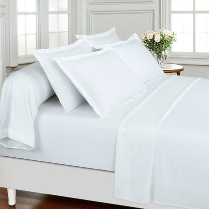 Flat sheet cotton satin - Uni 1 baratta White 01