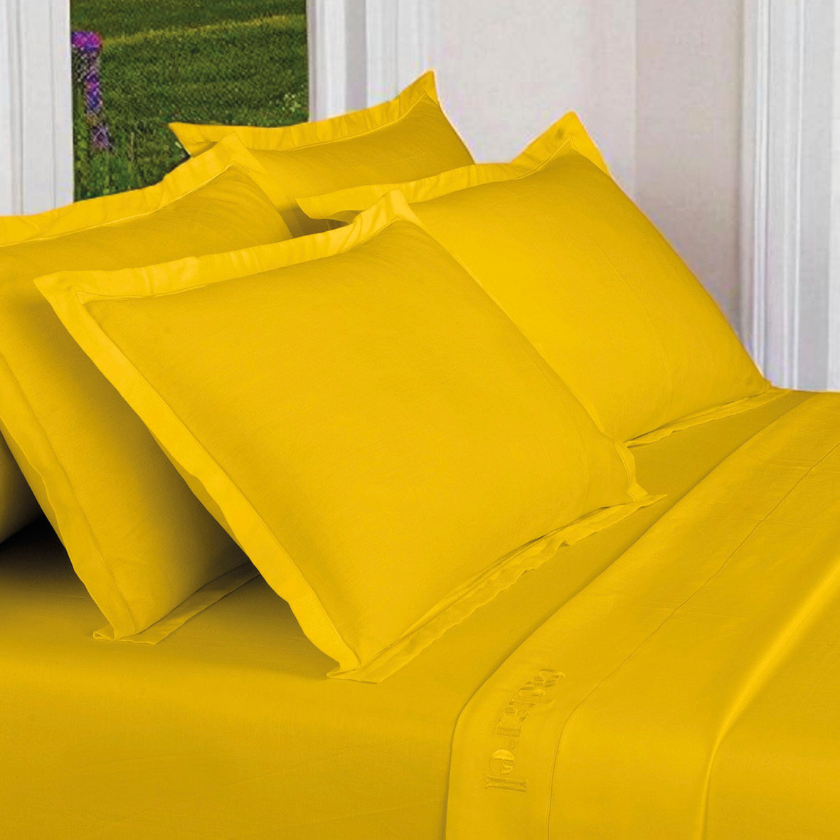 Pillowcase(s) cotton satin - Uni 1 baratta Yellow 02