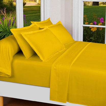 Sheet set cotton satin - Uni 1 baratta Yellow 02