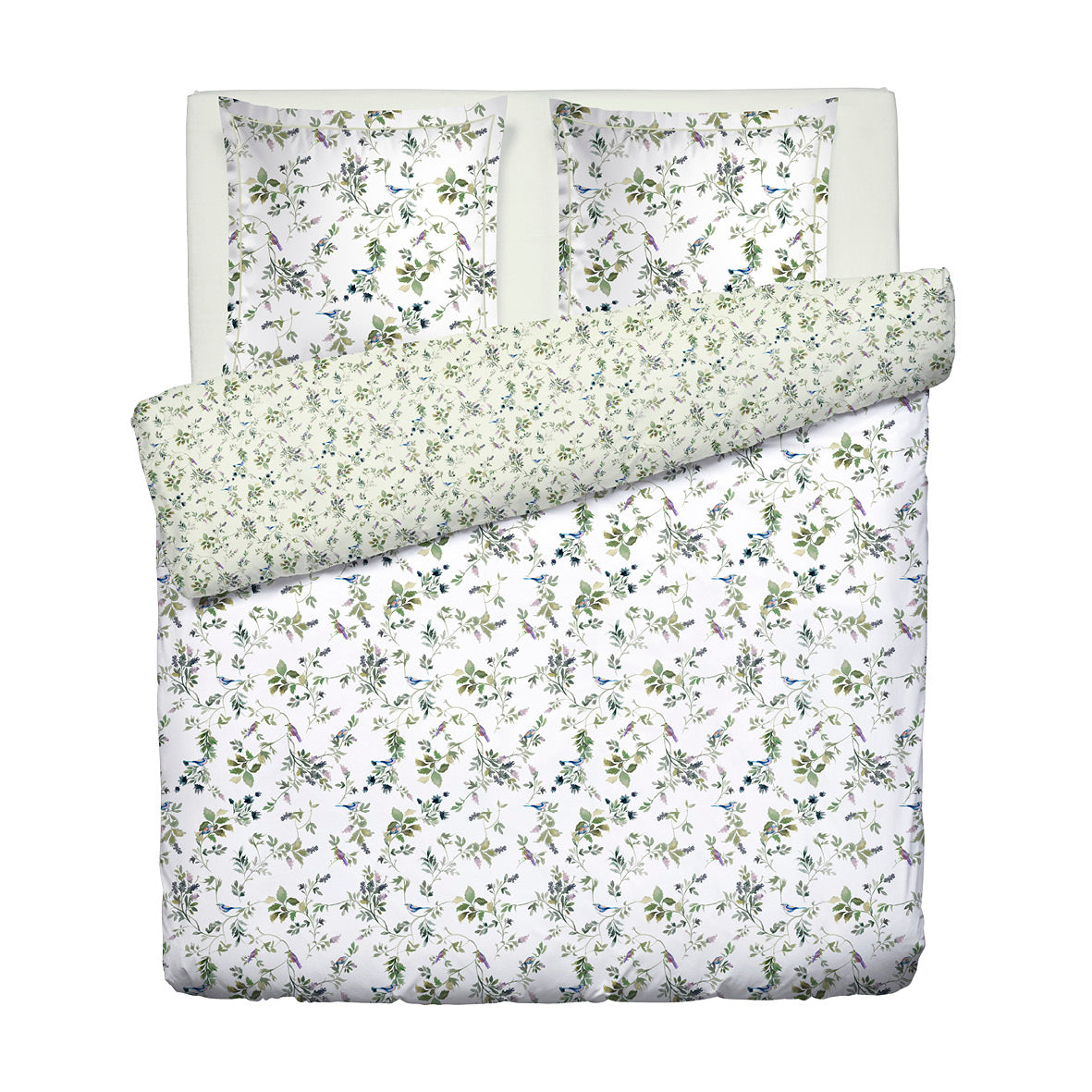 Duvet cover + pillowcase cotton satin - Eden Sauvage White