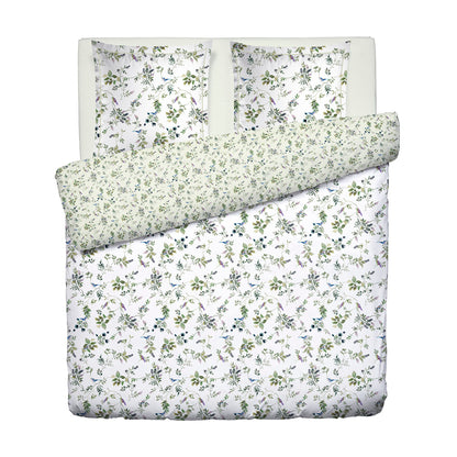 Duvet cover + pillowcase cotton satin - Eden Sauvage White