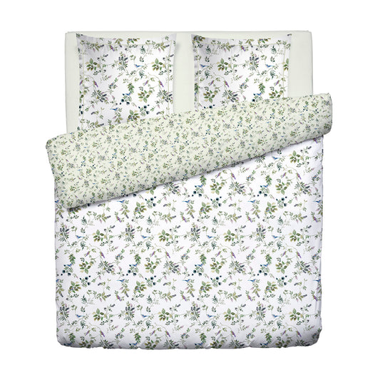 Duvet cover + pillowcase cotton satin - Eden Sauvage White