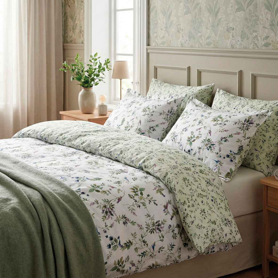 Fitted sheet cotton satin - Uni Green 08