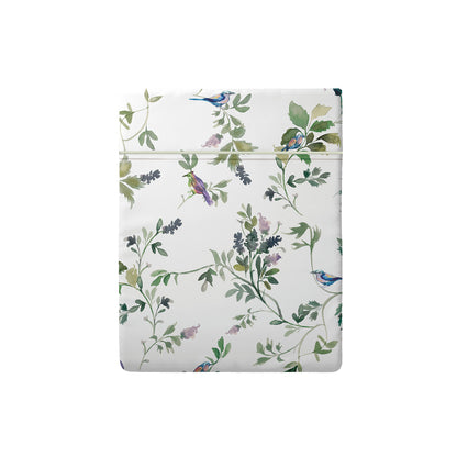 Flat sheet cotton satin - Eden Sauvage White